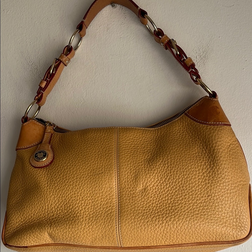Vintage Dooney & Bourke Yellow Brown Bag